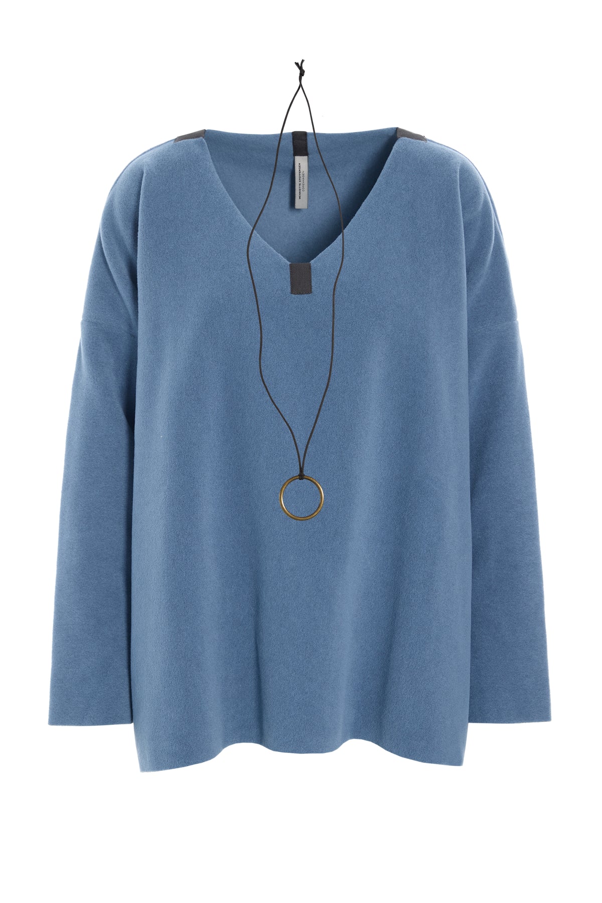 HENRIETTE STEFFENSEN COPENHAGEN BLUSE V-AUSSCHNITT - 1410 BLUSER DUSTY BLUE 794