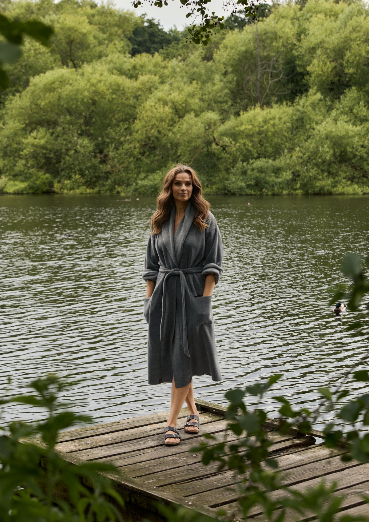 HENRIETTE STEFFENSEN COPENHAGEN MORGENMANTEL DAMEN MIDI - 7128 MIDI BATHROBES GREY 905