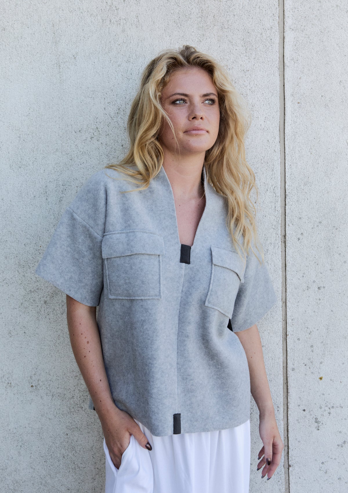 HENRIETTE STEFFENSEN COPENHAGEN BLUSE - 1374 BLUSER LIGHT GREY 876