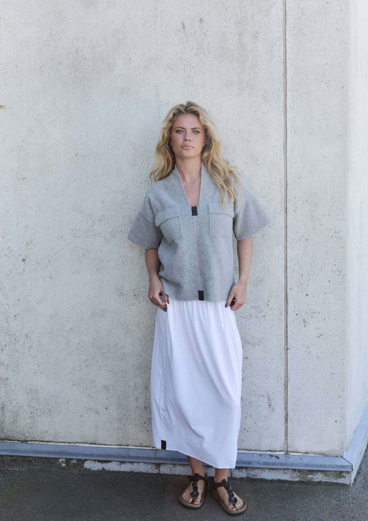 HENRIETTE STEFFENSEN COPENHAGEN BLUSE - 1374 BLUSER LIGHT GREY 876