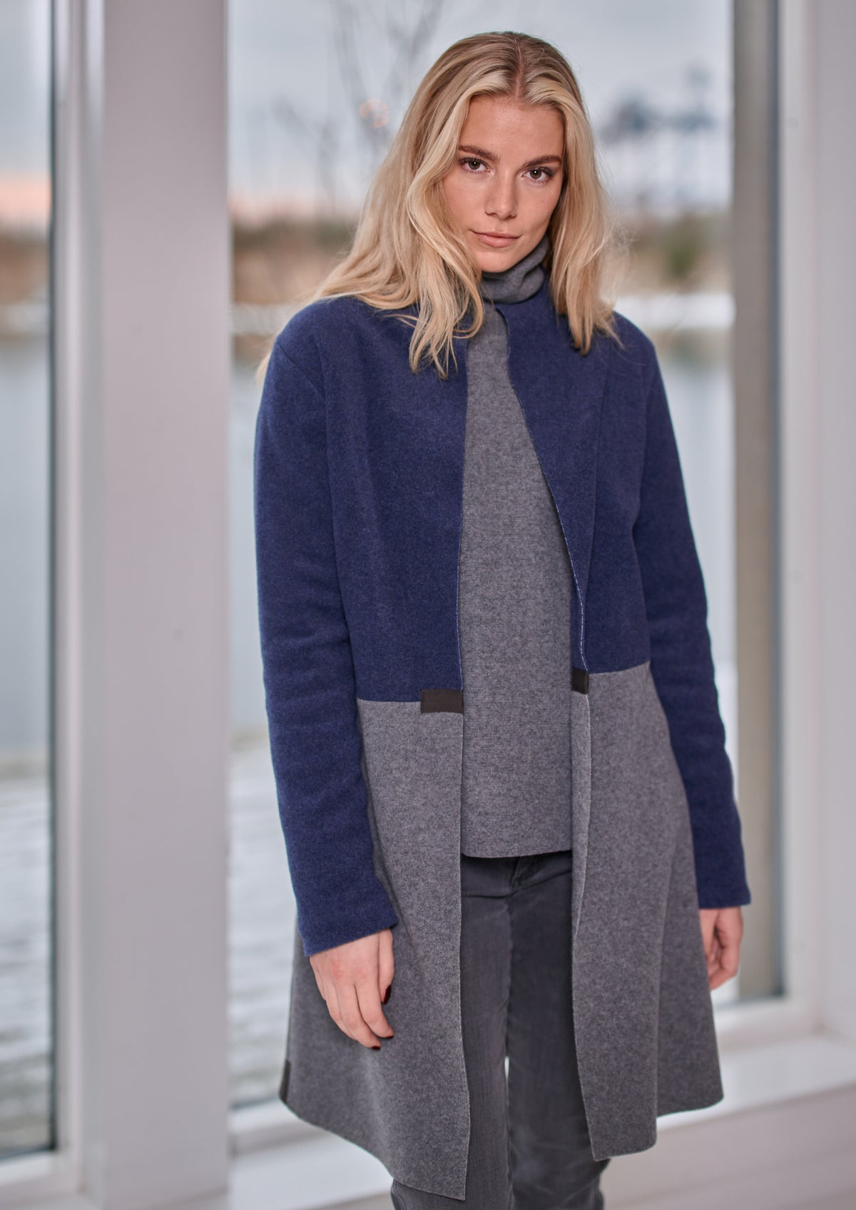 HENRIETTE STEFFENSEN COPENHAGEN BLUSE HOHER KRAGEN - 1360 BLUSER GREY 905