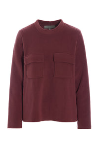 BLUSE MIT TASCHEN - 1415 - BORDEAUX