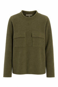 BLUSE MIT TASCHEN - 1415 - MOSS