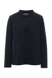 BLUSE MIT TASCHEN - 1415 - SOFT BLACK