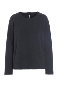 BLUSE RUNDEM AUSSCHNITT - 1359 - SOFT BLACK
