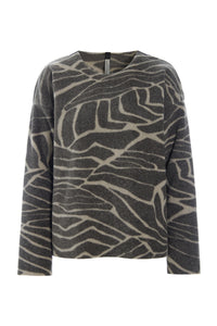 BLUSE RUNDEM AUSSCHNITT - 1359P - LEAVES