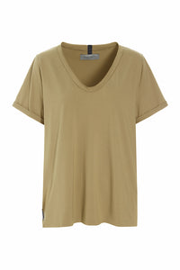 BLUSE V-AUSSCHNITT - 96082 - OLIVE