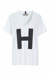 BLUSE V-AUSSCHNITT DRUCK - 96082H - WHITE