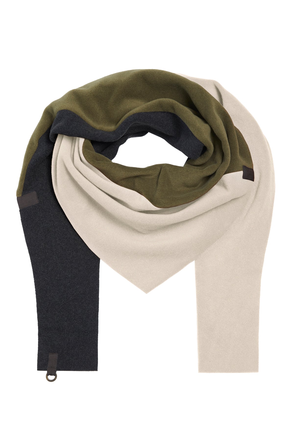 HENRIETTE STEFFENSEN COPENHAGEN DREIECKIGER SCHAL NO WASTE - 4078NW SCARFS MOSS/KIT/SOFT BLACK 534