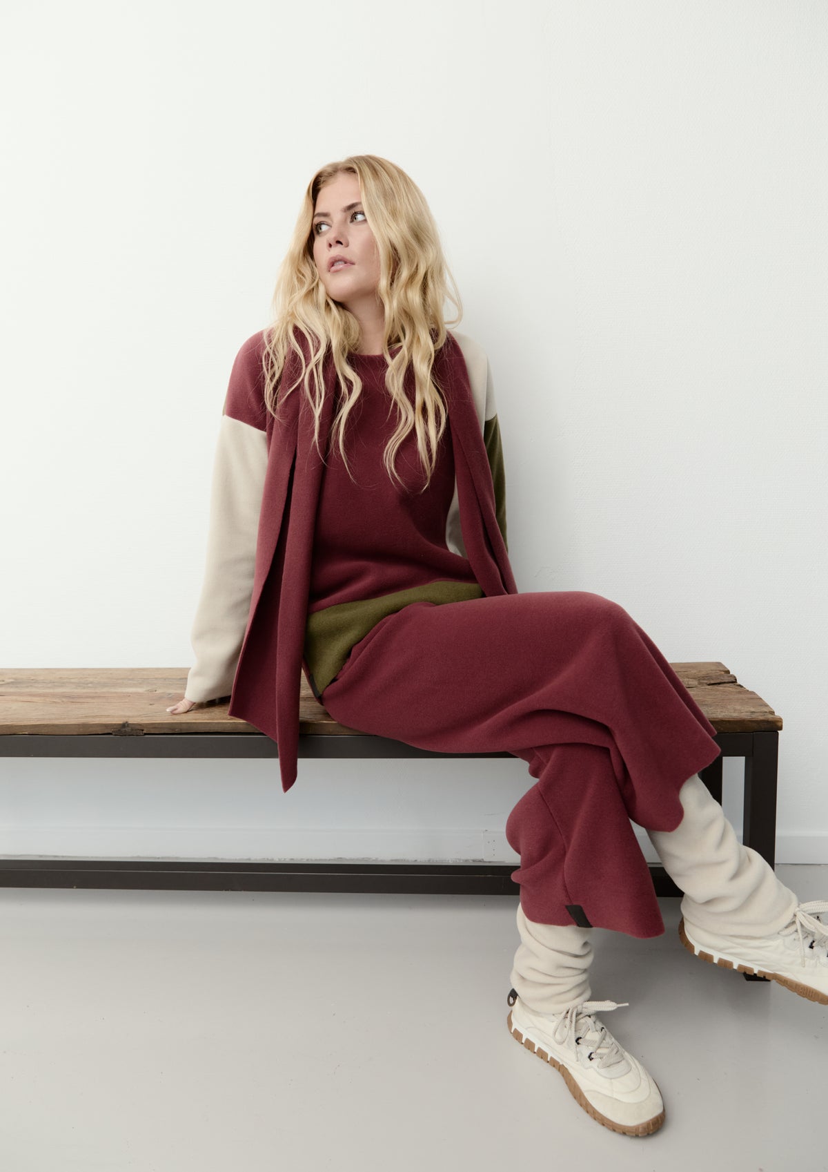 HENRIETTE STEFFENSEN COPENHAGEN FLARE HOSEN 3/4 LÄNGE - 2115 BUKSER BORDEAUX 474