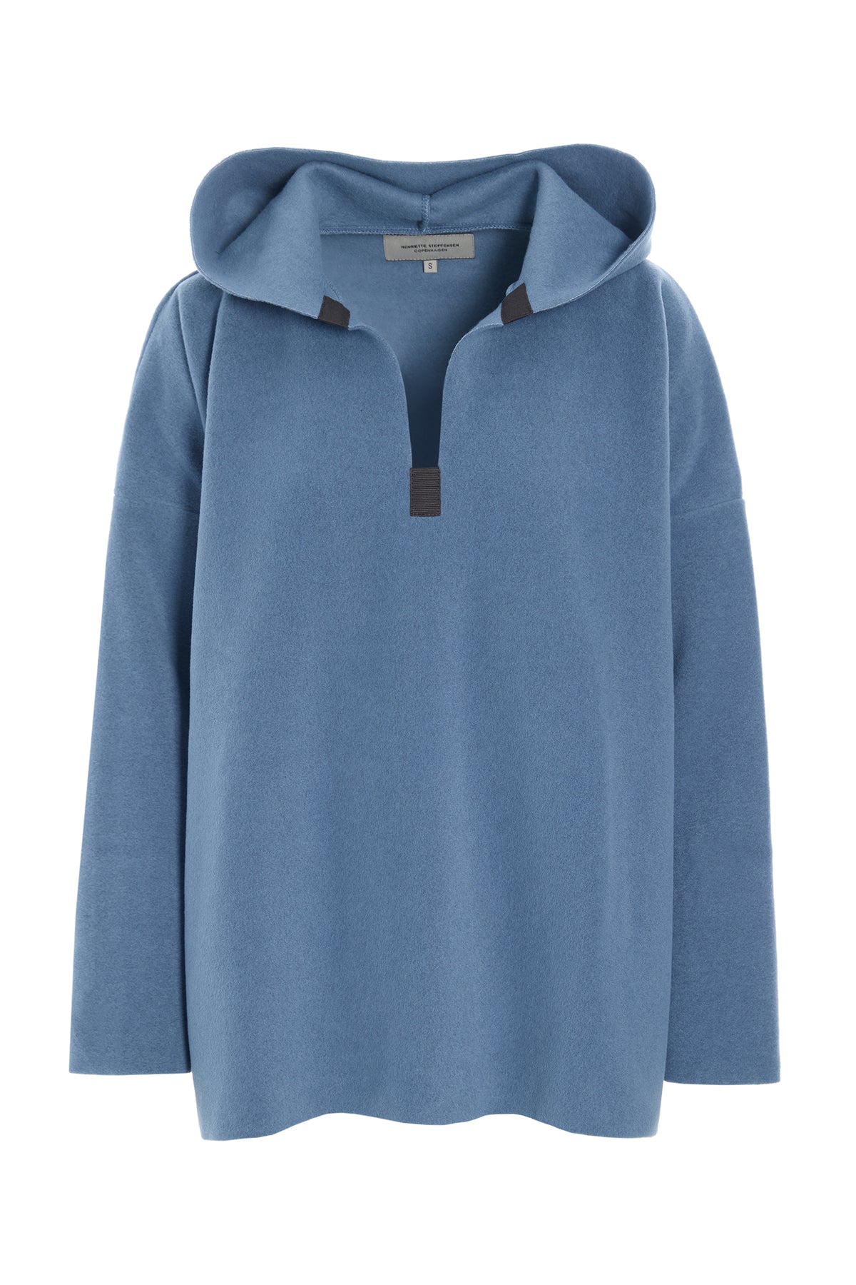 HENRIETTE STEFFENSEN COPENHAGEN KAPUZENPULLOVER - 1413 BLUSER DUSTY BLUE 794