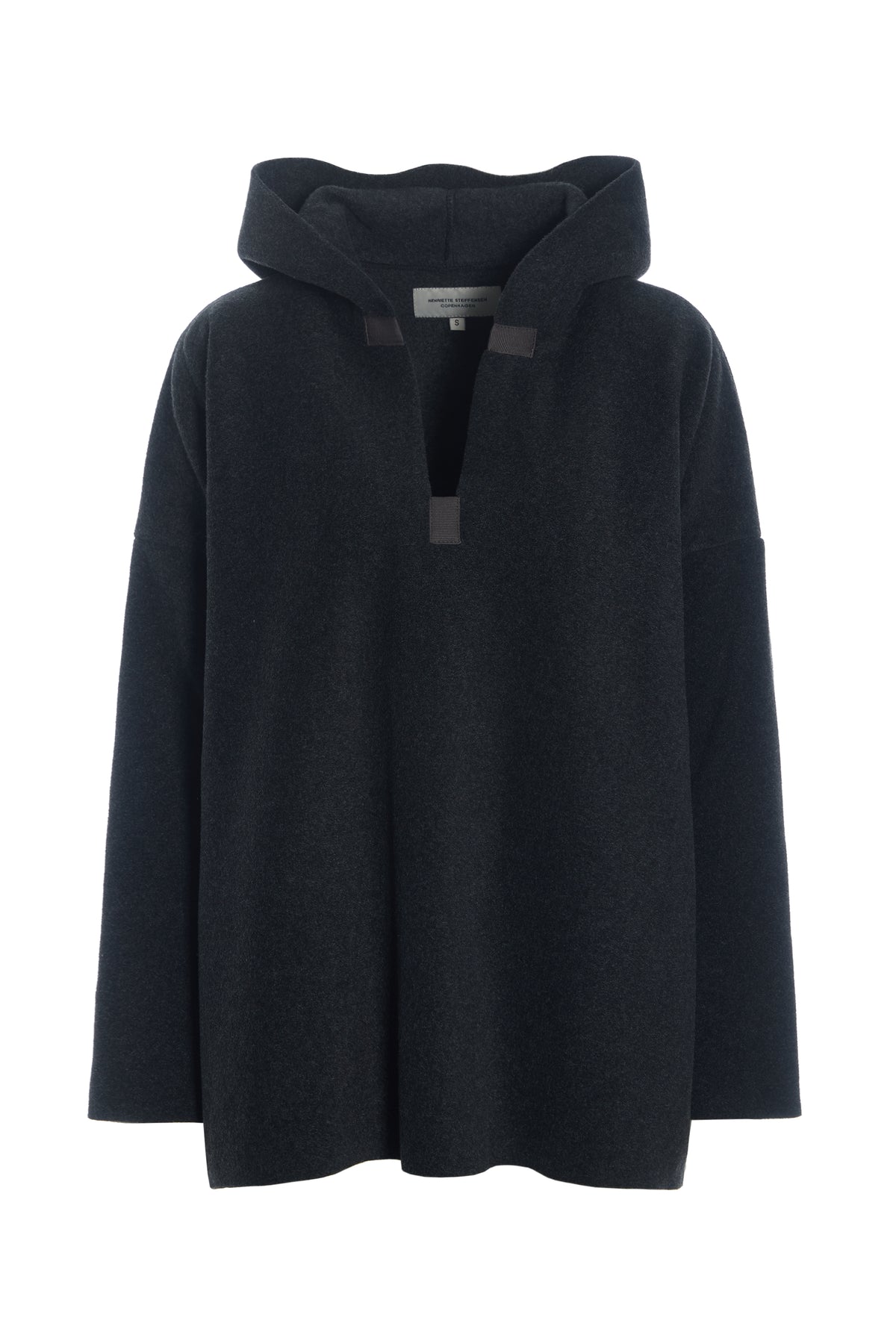 HENRIETTE STEFFENSEN COPENHAGEN KAPUZENPULLOVER - 1413 BLUSER SOFT BLACK 914