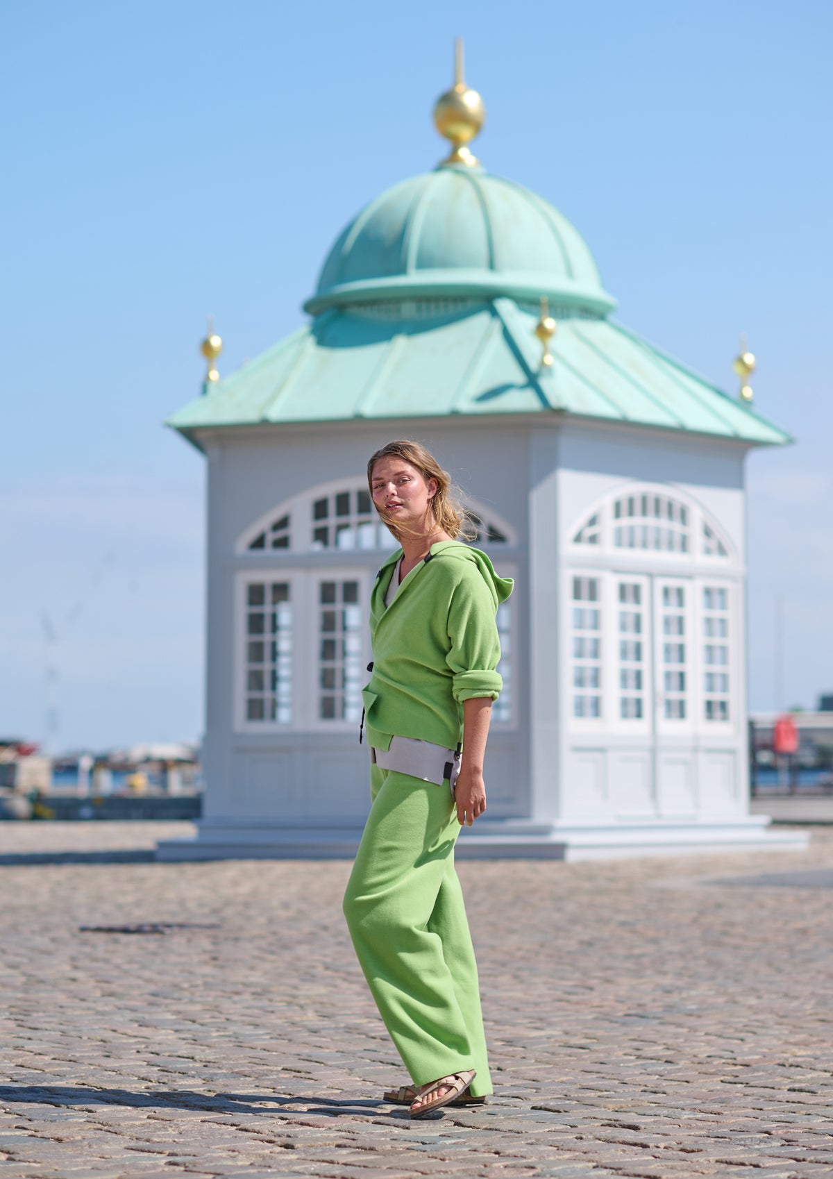 HENRIETTE STEFFENSEN COPENHAGEN KLASSISCHE FLEECE WICKEL CARDIGAN - 1009 CARDIGANS JUICY GREEN 788
