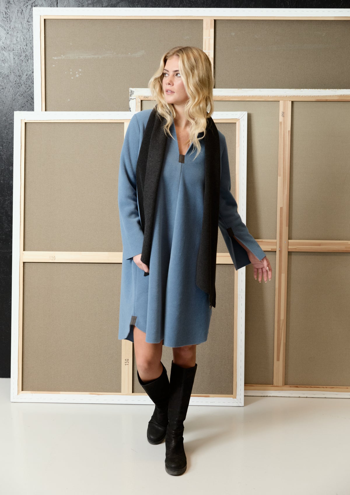 HENRIETTE STEFFENSEN COPENHAGEN KLEID - 3257 KJOLER DUSTY BLUE 794