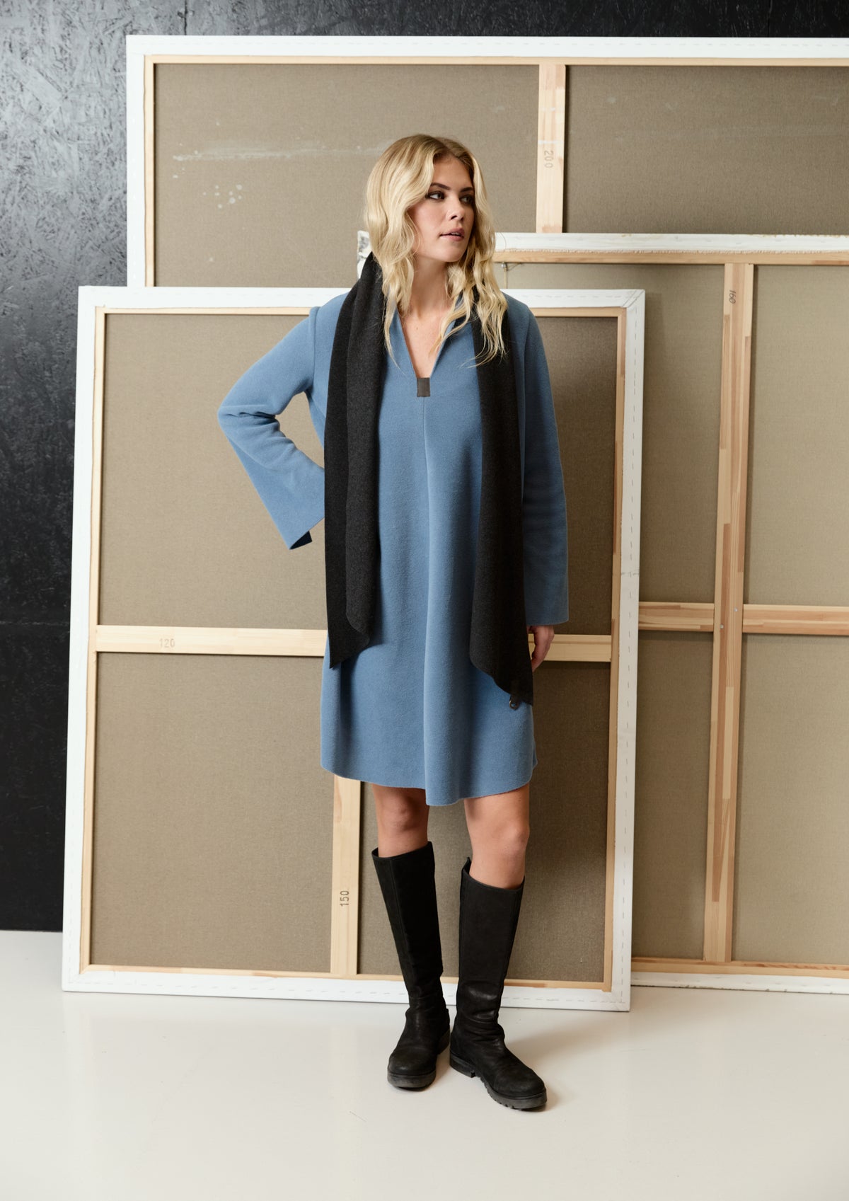 HENRIETTE STEFFENSEN COPENHAGEN KLEID - 3257 KJOLER DUSTY BLUE 794
