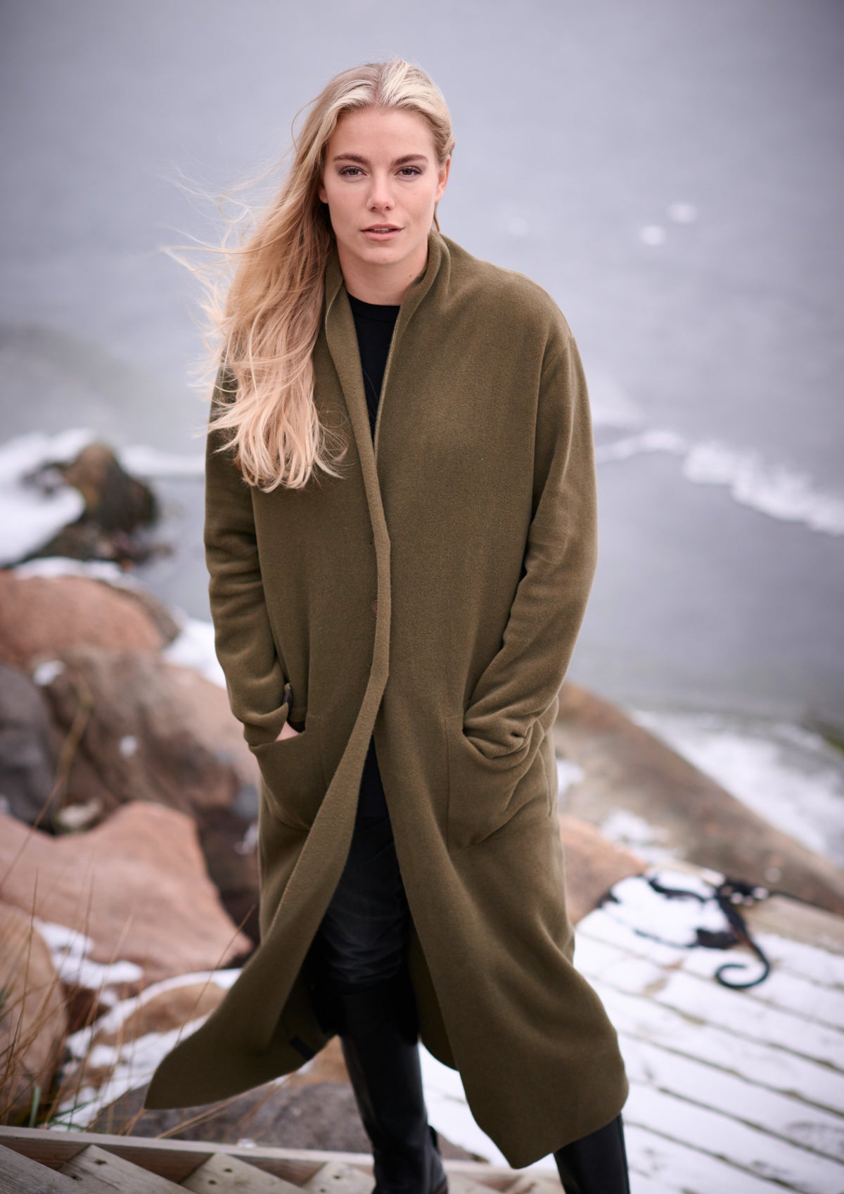 HENRIETTE STEFFENSEN COPENHAGEN LANGER CARDIGAN - 7162 CARDIGANS MOSS 611