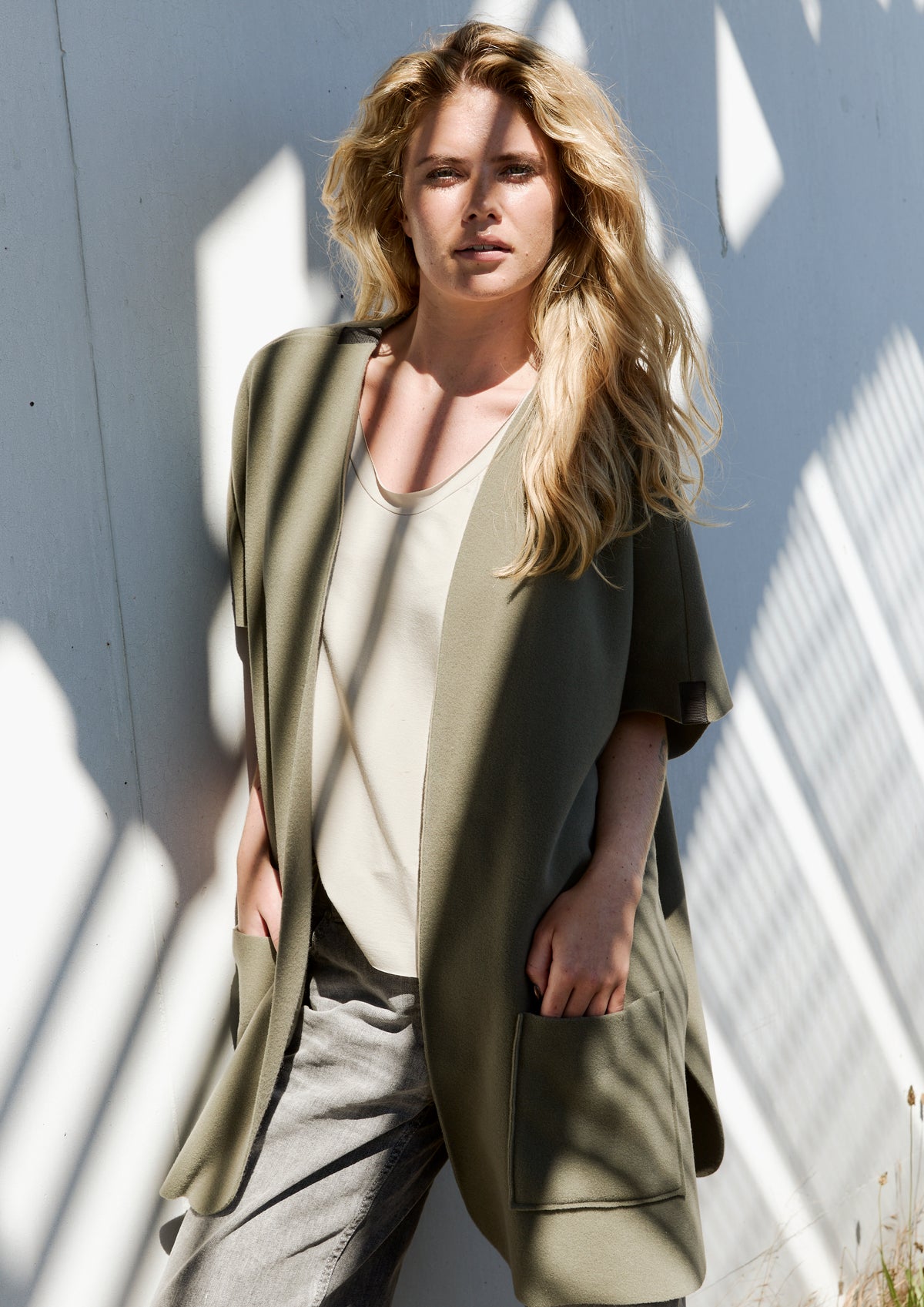 HENRIETTE STEFFENSEN COPENHAGEN LANGE WESTE - 7177 VESTS DUSTY GREEN 609
