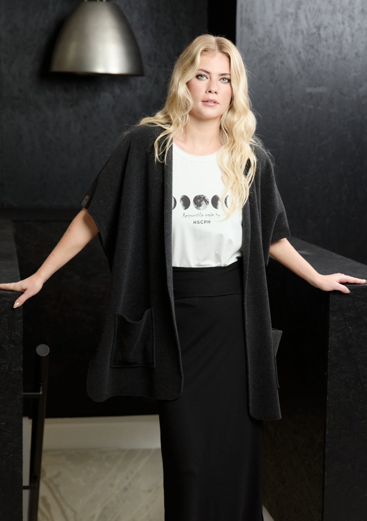 HENRIETTE STEFFENSEN COPENHAGEN LANGE WESTE - 7177 VESTS SOFT BLACK 914
