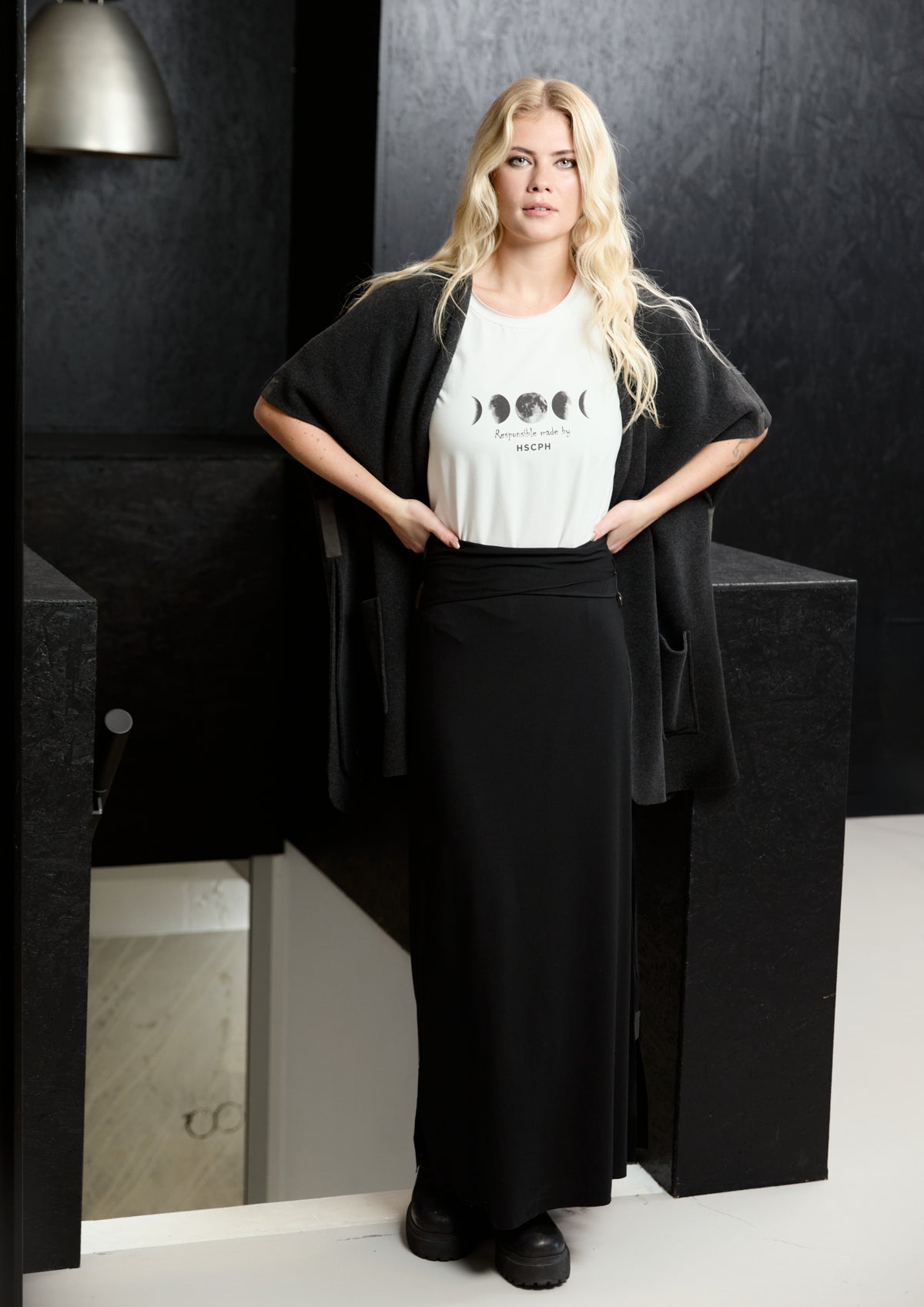 HENRIETTE STEFFENSEN COPENHAGEN LANGE WESTE - 7177 VESTS SOFT BLACK 914