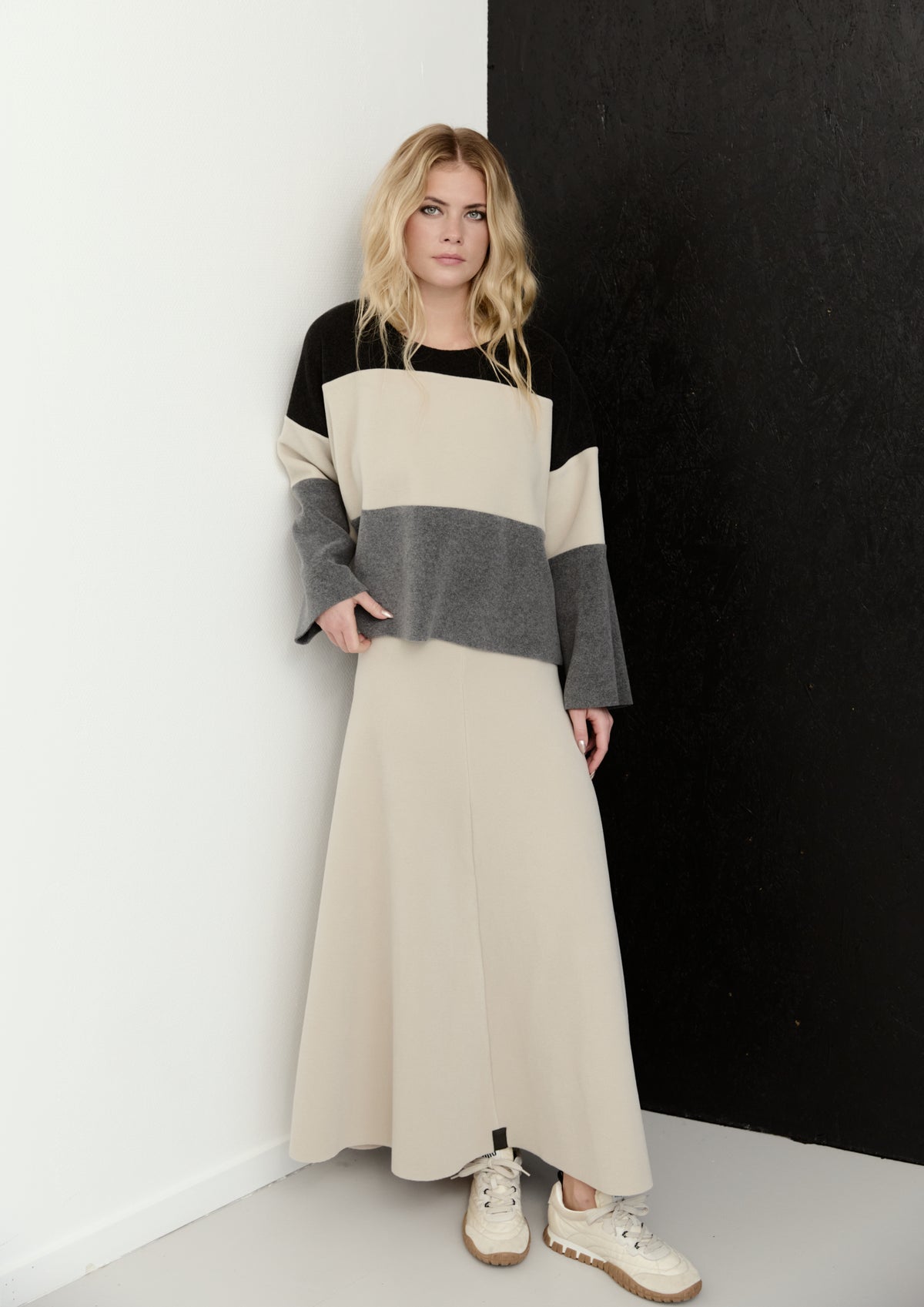 HENRIETTE STEFFENSEN COPENHAGEN MIX BLUSE - 1416 BLUSER COOL COLORS GREY 475