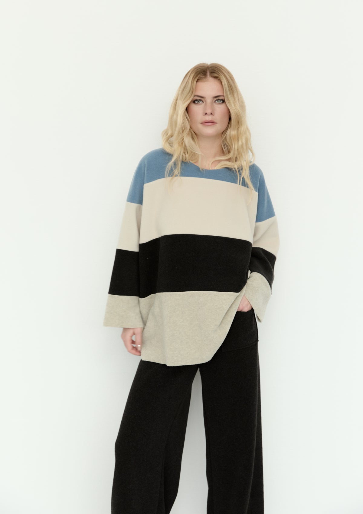 HENRIETTE STEFFENSEN COPENHAGEN MIX BLUSE - 1417 BLUSER COOL COLORS GREY 475
