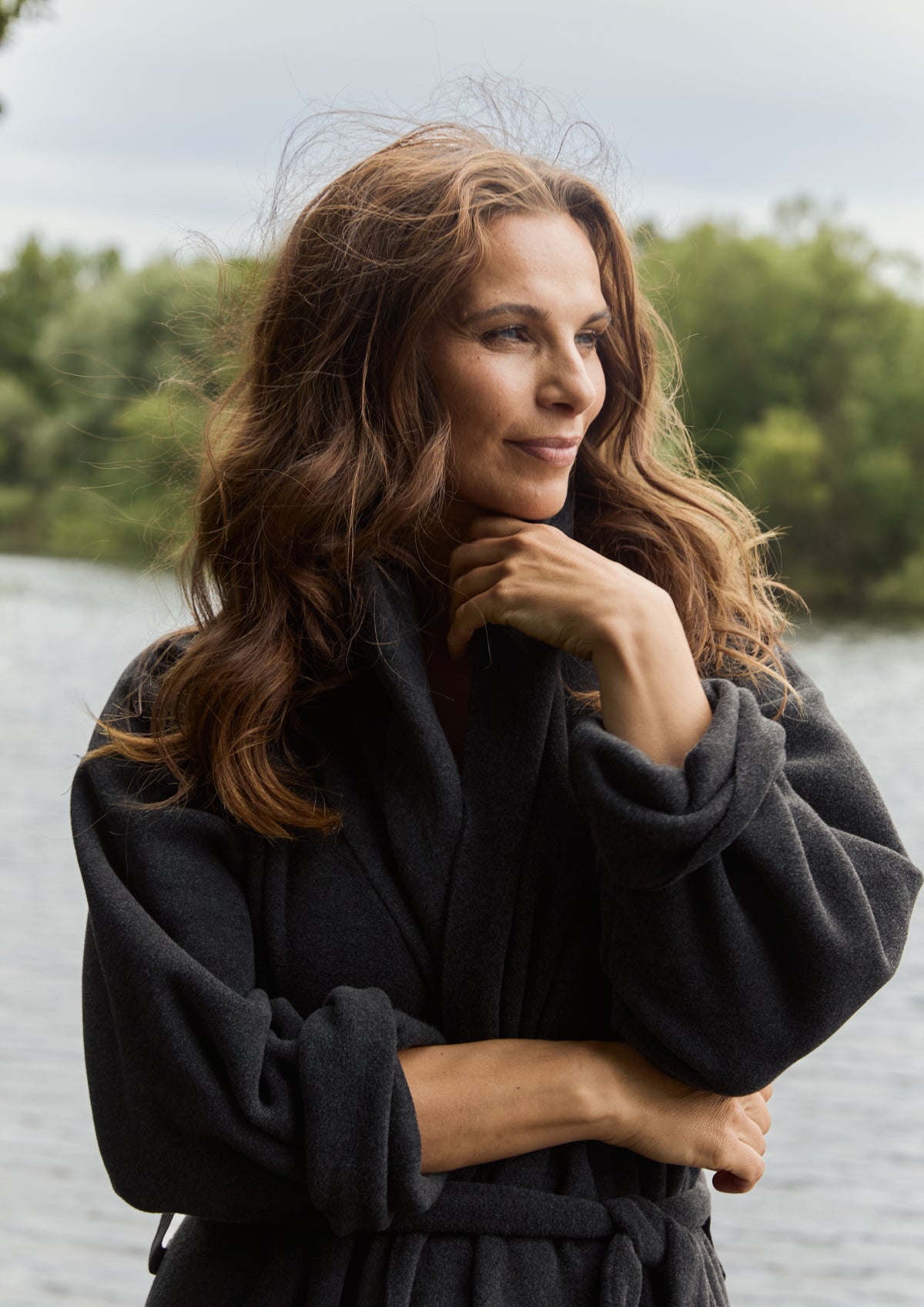 HENRIETTE STEFFENSEN COPENHAGEN MORGENMANTEL DAMEN MAXI - 7128 MAXI BATHROBES SOFT BLACK 914