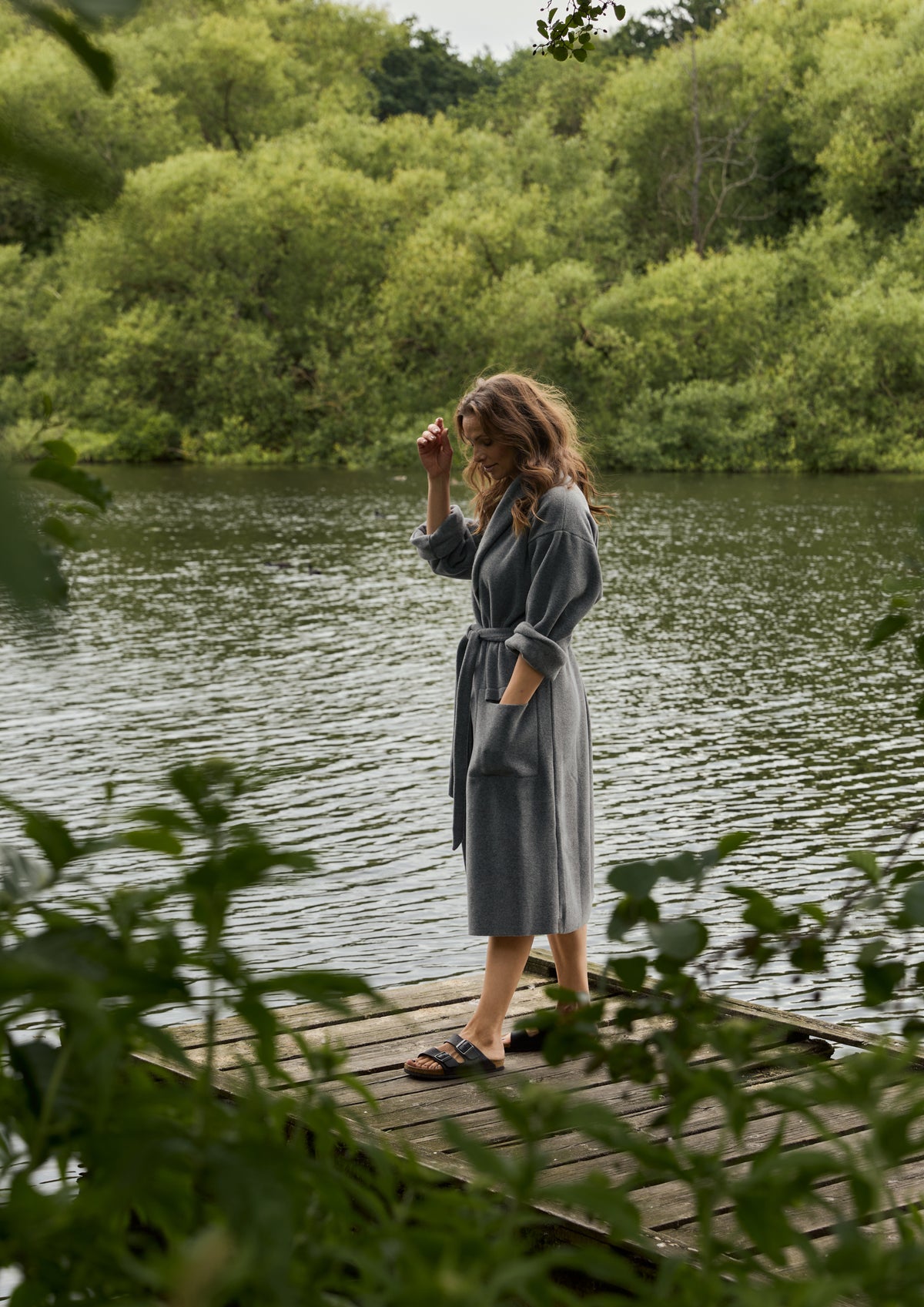 HENRIETTE STEFFENSEN COPENHAGEN MORGENMANTEL DAMEN MIDI - 7128 MIDI BATHROBES GREY 905