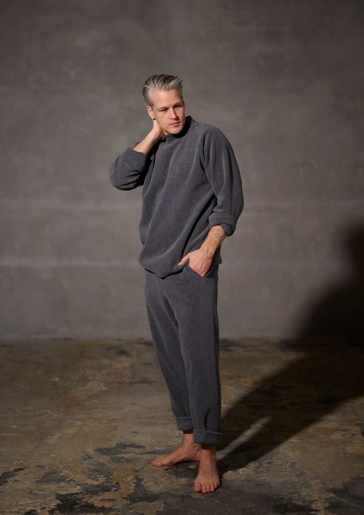 CARL BY STEFFENSEN COPENHAGEN ONE SIZE SWEATER MÂNNER - 1060C BLOUSES & SWEATERS GREY 905