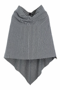 PONCHO - 4026 - STRIPES B&W