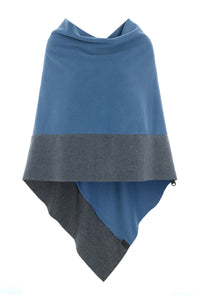 PONCHO 2 FARBIGE - 4068 - DUSTY BLUE/GREY