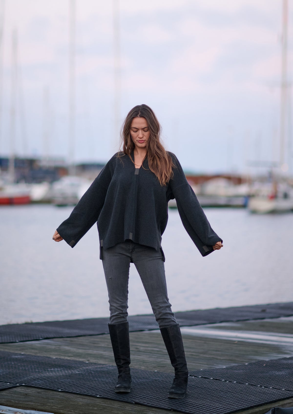 HENRIETTE STEFFENSEN COPENHAGEN PULLOVER - 1370 BLUSER SOFT BLACK 914
