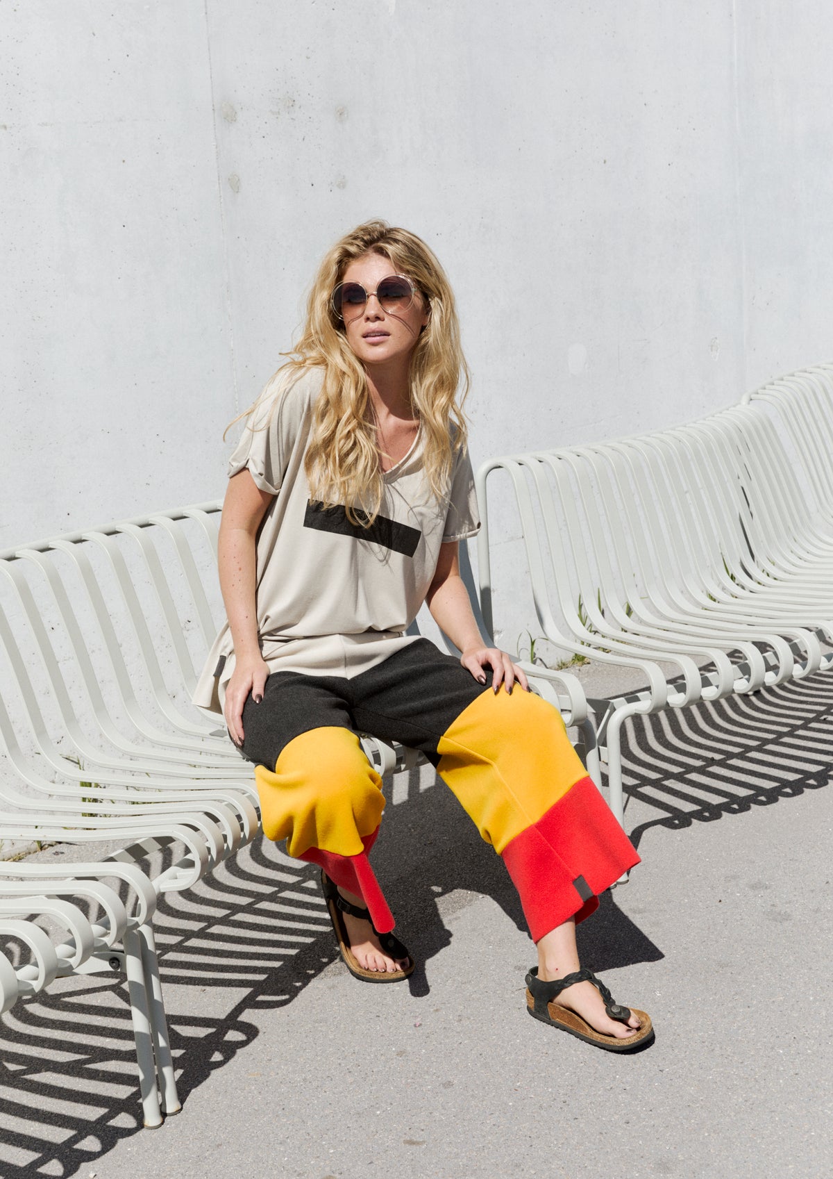 HENRIETTE STEFFENSEN COPENHAGEN RAINBOW FLARE HOSEN 3/4 BUKSER RAINBOW 899