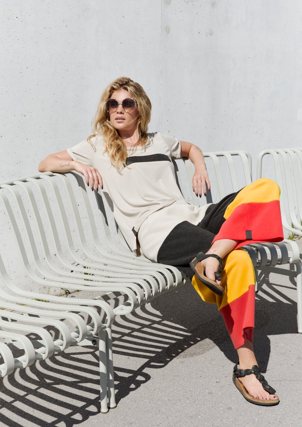 HENRIETTE STEFFENSEN COPENHAGEN RAINBOW FLARE HOSEN 3/4 BUKSER RAINBOW 899