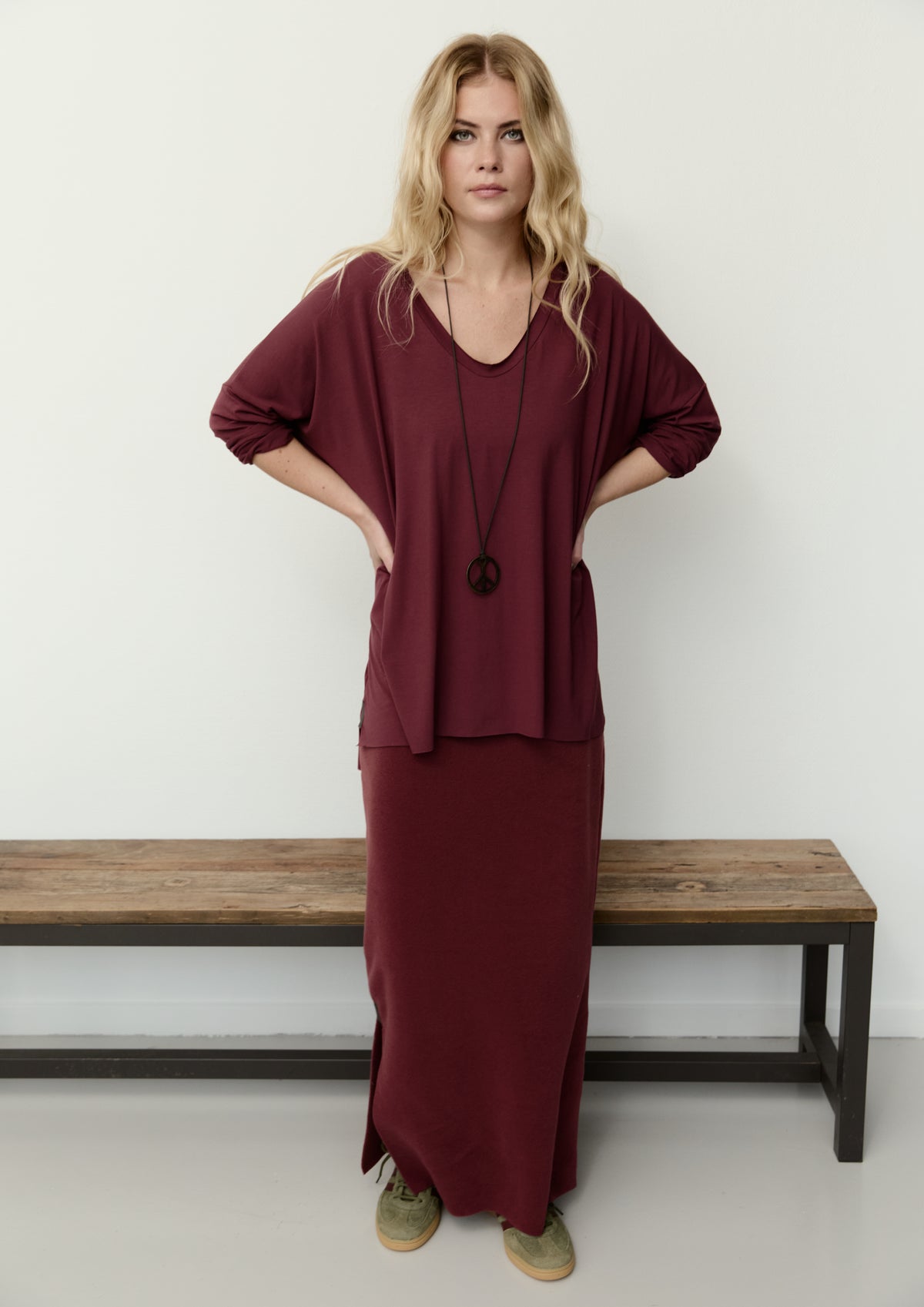 HENRIETTE STEFFENSEN COPENHAGEN ROCK LANG - 3227 NEDERDELE BORDEAUX 474