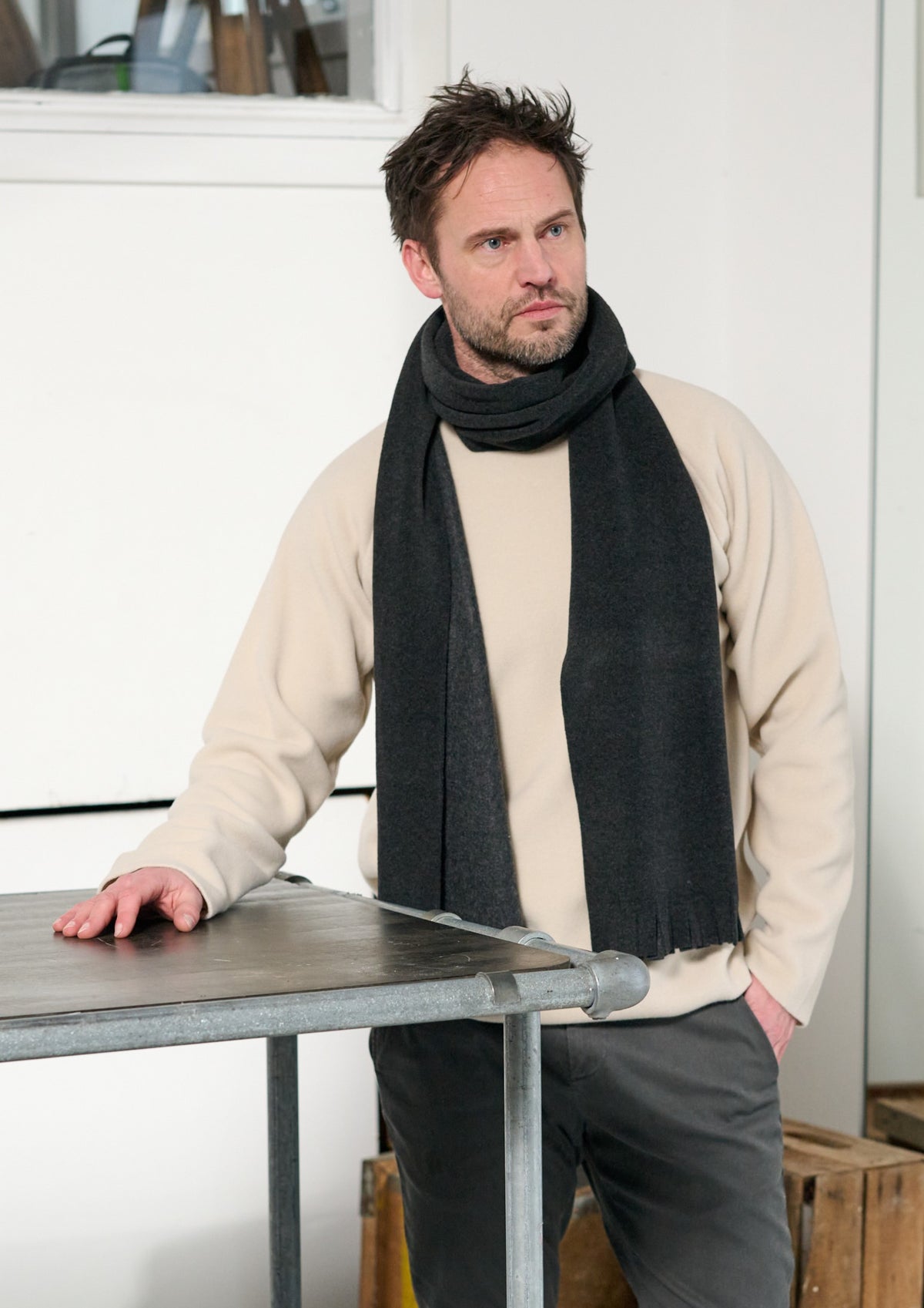 CARL BY STEFFENSEN COPENHAGEN SCHAL M/ FRANSEN - 1006C SCARFS SOFT BLACK 914