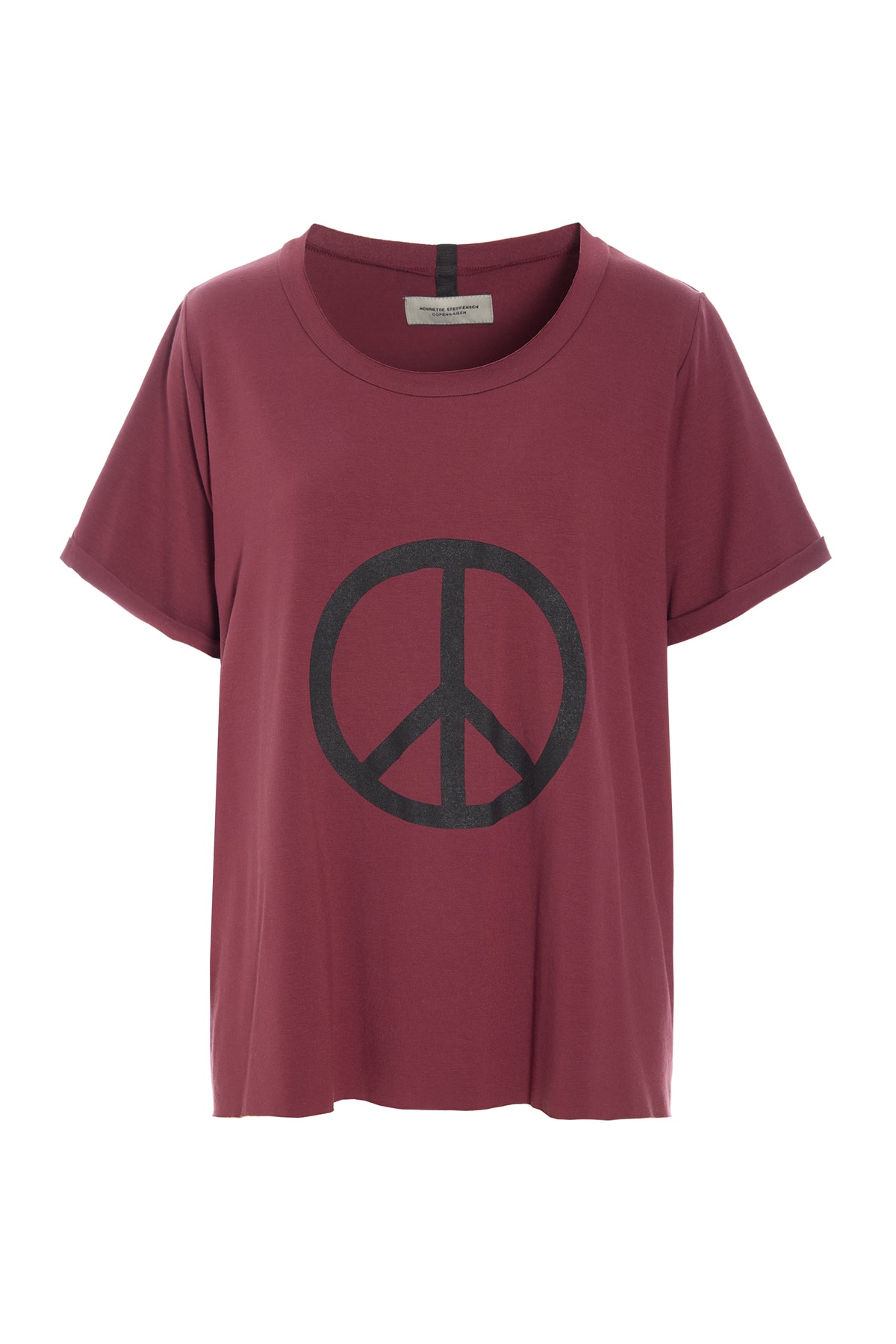 HENRIETTE STEFFENSEN COPENHAGEN TEE PEACE PRINT - 96066 T-SHIRTS BORDEAUX 474