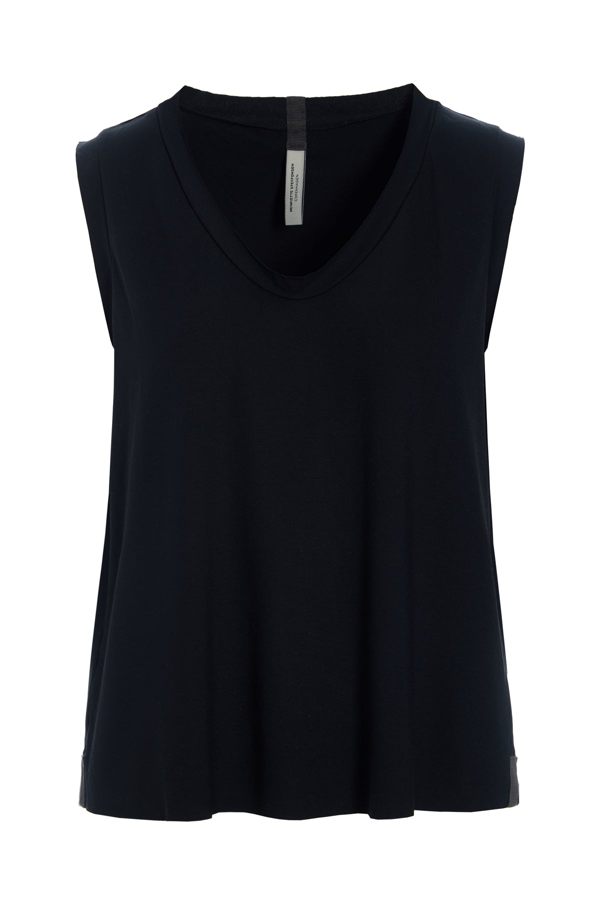 HENRIETTE STEFFENSEN COPENHAGEN TOP V-AUSSCHNITT - 96102 T-SHIRTS BLACK 900