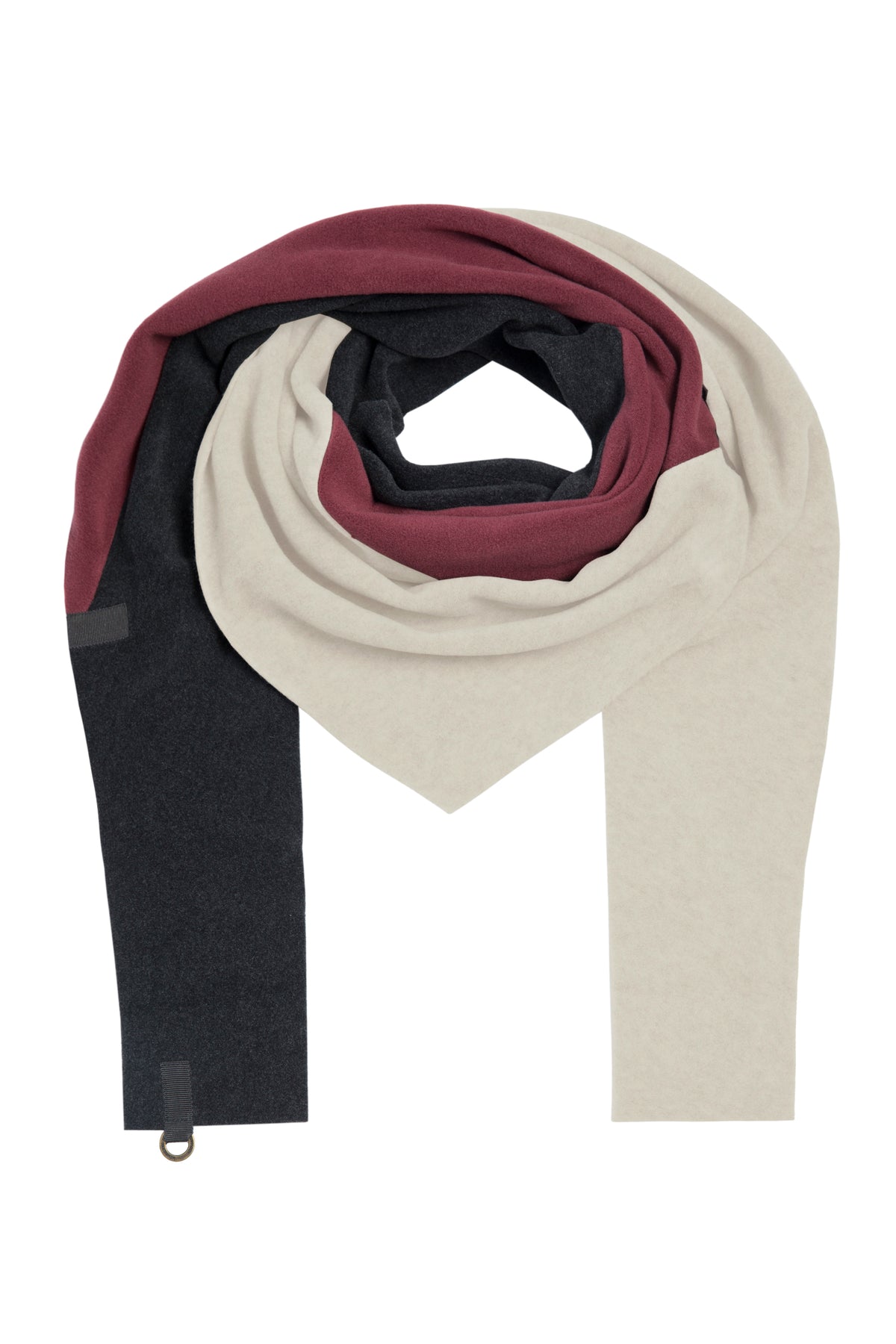 HENRIETTE STEFFENSEN COPENHAGEN TRIANGLE SCARF PATCH - 4100 SCARFS BORDEAUX/KIT/SOFT BLACK 535