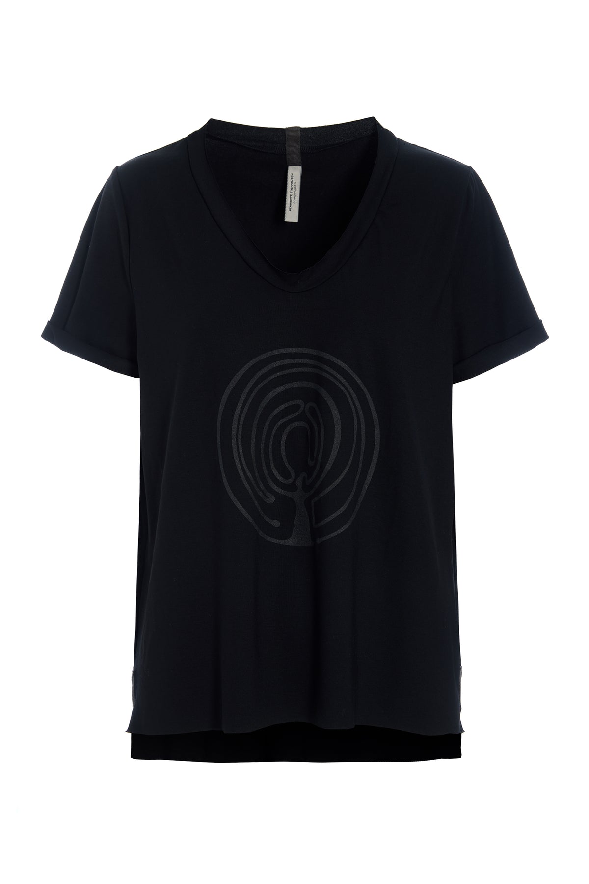 HENRIETTE STEFFENSEN COPENHAGEN V-NECK-TEE EMBRACE - 96105 EMBRACE T-SHIRTS BLACK 900