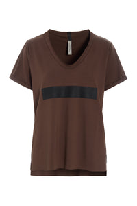 V-NECK TEE ERASE - 96105 ERASE - CHOCOLATE