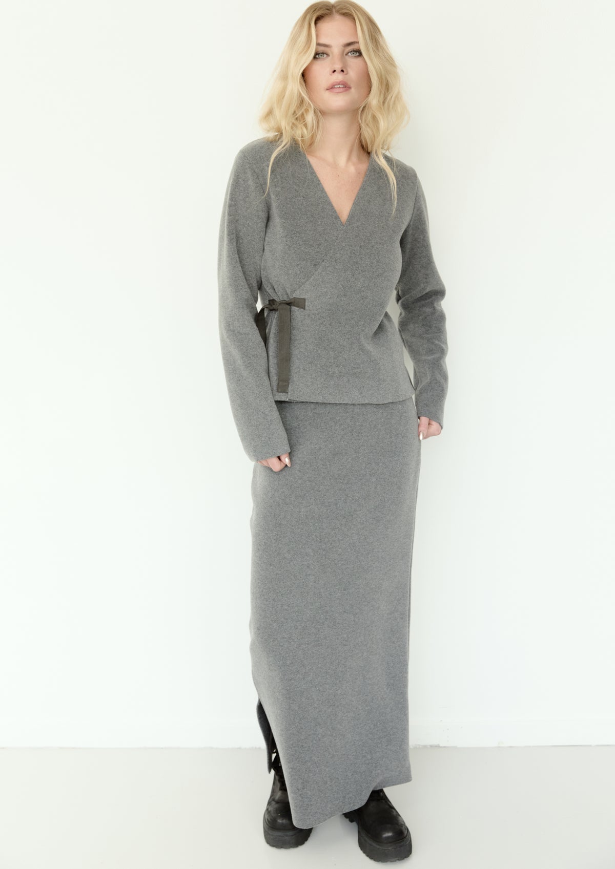 HENRIETTE STEFFENSEN COPENHAGEN WICKELBLUSE - 1418 BLUSER GREY 905
