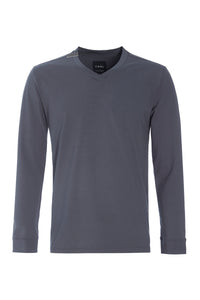 T-SHIRT V-AUSSCHNITT LANGARM - 1021C - GREY